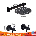 Shower Faucet Set Wall Mount 2-HANDLE Mixer Valve Tap Cold Hot Round Head. Fixed Price $44.96.