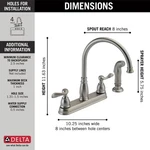 Delta Windemere 21996LF-SS Kitchen Faucet With Side Spray Brilliance Stainless. Fixed Price $89.95.