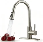 Kitchen Faucet With Pull Down Sprayer, Modern Single Handle Out Brushed Nic. Fixed Price $43.99.
