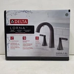 Delta Lorna 8" Widespread Double Handle Bathroom Faucet Matte Black, 35839LF-BL. Fixed Price $77.77.