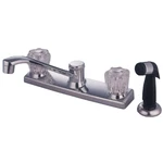 KB122 Columbia Twin Acrylic Handle Kitchen Faucet With Side Sprayer, 7-5/8-IN.... Fixed Price $55.53.