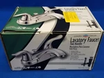 Ez-flo Bathroom Faucet Low Arc Lavatory Sink With 2 Handles Brushed. Fixed Price $40.00.