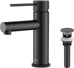 Kibi Luxury Solid Brass Matte Black Waterfall Bathroom Faucet Tap With Drain. Fixed Price $69.69.