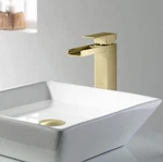 Kibi KBG1005BG Brass Single Handle Cubic Faucet Bathroom Sink With Drain. Fixed Price $39.80.