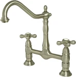 Kingston Brass KS1178AX Heritage 8" Kitchen Faucet W/o Sprayer Brushed Nickel. Fixed Price $159.00.