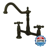 Kingston Brass KS1175AX Heritage Bridge Kitchen Faucet Oil Rubbed Bronze. Fixed Price $326.33.