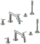 Grohe 25049AV0 Atrio Roman Tub Filler With Handheld Shower Head, Satin Nickel. Fixed Price $999.00.