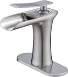 Wovier Brushed Nickel Waterfall Bathroom Sink Faucet Single Handle Hole. Fixed Price $29.99.