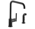 Kohler K-7508-BL Single Handle Kitchen Faucet Side Sprayer Matte Black New. Fixed Price $588.51.