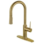 Kingston Brass New York Pull Down Sprayer Kitchen Faucet Brushed. Fixed Price $406.22.