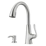 Pfister Pasadena Pull-down Kitchen Faucet Soap Dispenser Stainless Steel. Fixed Price $124.99.