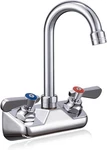 Leak-free Kitchen Sink Faucet Wall 4" Center 3.5" Gooseneck, Chrome. Fixed Price $91.82.
