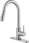Kitchen Sink Faucets With Pull-down Sprayer, Modern Stainless Steel Single Ha.... Fixed Price $61.95.