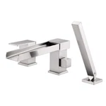 Waterfall Single-handle Deck-mount Roman Tub Faucet With Shower. Fixed Price $219.99.