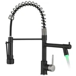 Kitchen Faucet Single Handle Pull Down Sprayer Black Nickel AM-3036N-LED. Fixed Price $209.99.
