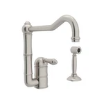Rohl A3608LMWSSTN-2 Italian Kitchen Acqui Single Hole Faucet Satin Nicke. Fixed Price $1214.00.