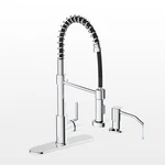 Casavilla Kitchen Faucet,chrome With Soap Dispenser And Deck Plat. Fixed Price $91.94.
