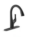 Kohler Avi Pull Sprayer Kitchen Faucet W/ 180 Spout Swivel In Matte Black. Fixed Price $120.73.
