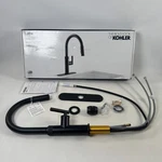 Kohler Lathe R31627-BL Single Handle Deck Mount Pull Down Kitchen Faucet Black. Fixed Price $175.00.