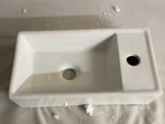 Deervalley White Ceramic Bathroom Wall Mount Sink Right Hand Small Wash Bowl. Fixed Price $59.99.