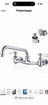 Kitchen Sink Faucet Wall Mount 8" Commercial Dual Handle Swivel Spout Chrome. Fixed Price $40.49.