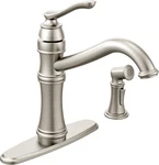 Moen 7245SRS Belfield 1-HANDLE Kitchen Faucet Side Sprayer Spot Resist Stainless. Fixed Price $235.00.