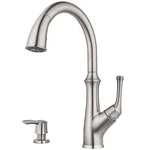 Pfister Tamera Kitchen Faucet W/ Sprayer & Soap Dispenser,stainless Steel Finish. Fixed Price $117.99.