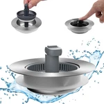 Hibbent Upgraded 3 1 Kitchen Sink Drain Strainer 4.25", Stainless Steel. Fixed Price $17.99.