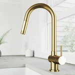 Vigo Gramercy Single Handle Pull-down Spout Kitchen Faucet Matte Brushed Gold. Fixed Price $92.36.