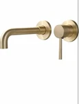 Wall Mount Bathroom Sink Faucet Brushed Brass Single Handle Swivel Solid. Fixed Price $99.98.
