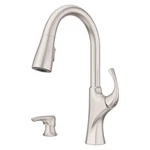 Pfister Miri 2.0 Kitchen Pull Down Sprayer Soap Dispenser, Single Handle. Fixed Price $173.30.