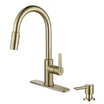 Glacier Bay Paulina Pull Down Kitchen Faucet Matte Gold With Soap Dispenser. Fixed Price $59.99.