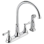 Delta Cassidy 2497LF Two Handle Kitchen Faucet With Spray - Chrome. Fixed Price $399.00.