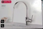 Delta 26602LF Mandolin Optional 1 Or 3 Hole Kitchen Sink Faucet Chrome Finish. Fixed Price $199.00.