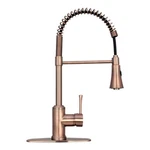 Akicon Antique Copper Pre-rinse Spring Kitchen Faucet, Single Level Solid Bra.... Fixed Price $542.23.