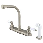 Kingston Brass KB718 Victorian High Arch Kitchen Faucet Sprayer Brushed Nickel. Fixed Price $113.22.