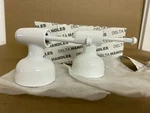 Delta H22WH Two Small White Porcelain Lever Handle Ends Chrome Stem New. Fixed Price $34.00.
