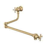 Perrin & Rowe Edwardian U.4798X-SEG-2 Wall Mounted Pot Filler Satin English Gold. Fixed Price $1298.00.