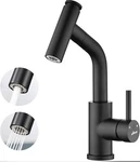 Appaso Bar Sink Faucet, Modern Black Kitchen With Pull Down Sprayer. Fixed Price $29.99.