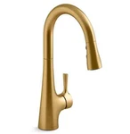 Kohler K-24661-2MB Tempered 3-SPRAY Pull Down Kitchen Faucet, Brushed Mod Brass. Fixed Price $240.00.