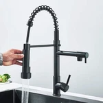 Rozin Black Spring Pull Down Kitchen Sink Faucet Deck Mounted Dual Spout Hot &. Fixed Price $117.59.