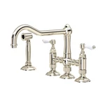 Rohl A1458LPWSPN-2 Acqui Bridge Kitchen Faucet With Side Spray Polished Nickel. Fixed Price $1568.00.
