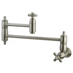 Kingston KS3108AX Two-handle Wall Mount Pot Filler Faucet, Brushed Nickel. Fixed Price $328.15.