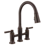 Delta Renaldi 2384L-RB-DST Handle Pull Bridge Kitchen Faucet Venetian Bronze. Fixed Price $989.00.