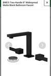 Bwe Two-handle 8" Widespread Matte Black Bathroom Faucet Model A-916448-B. Fixed Price $40.00.