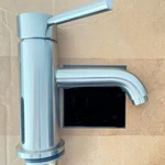 Whs Whitehaus Bath Faucet Single Hole Handle Nickel W/ Pop Up Drain. Fixed Price $140.00.