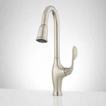 Signature Hardware Berman Pull Down Kitchen Faucet AB1953 In Brushed Nickel. Fixed Price $99.95.