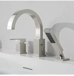 Anzzi Nite Series FR-AZ473BN Brushed Nickel Roman Tub Faucet With Handheld Spra. Fixed Price $299.99.