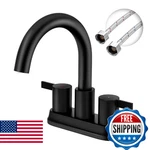Jakarda Two Handle 4 Inch Black Bathroom Faucet, Sink For 3 Hole. Fixed Price $66.98.