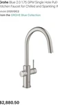 Grohe 31251DC2 Blue 2.0 1.75 Gpm Single Hole Pull Out Faucet And Sparkling Water. Fixed Price $2600.00.